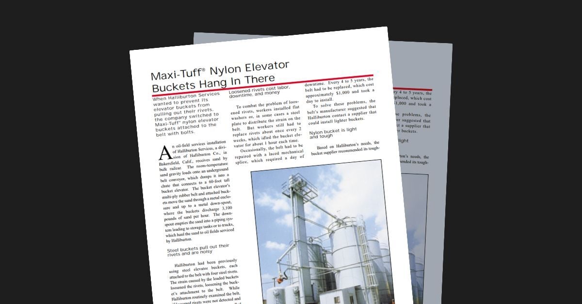 Lightweight Maxi-Tuff Nylon Elevator Buckets Hang In There