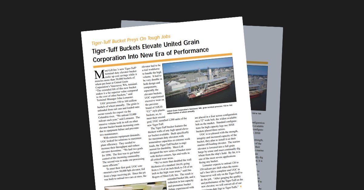 Tiger-Tuff Buckets elevate United Grain Corporation into new era of performance